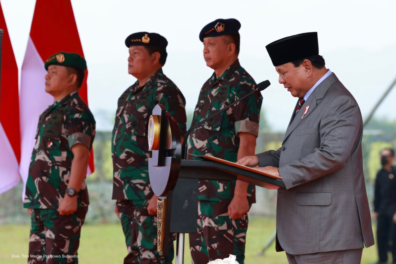 Wapres K.H Ma'ruf Amin pimpin upacara Komponen Cadangan (Komcad) 2022 (Foto:Tim Prabowo /SinPo.id)