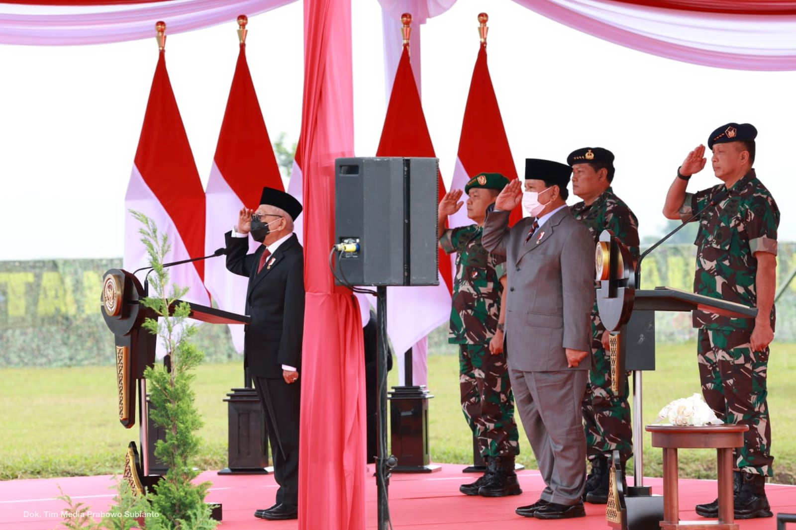 Wapres K.H Ma'ruf Amin pimpin upacara Komponen Cadangan (Komcad) 2022 (Foto:Tim Prabowo /SinPo.id)