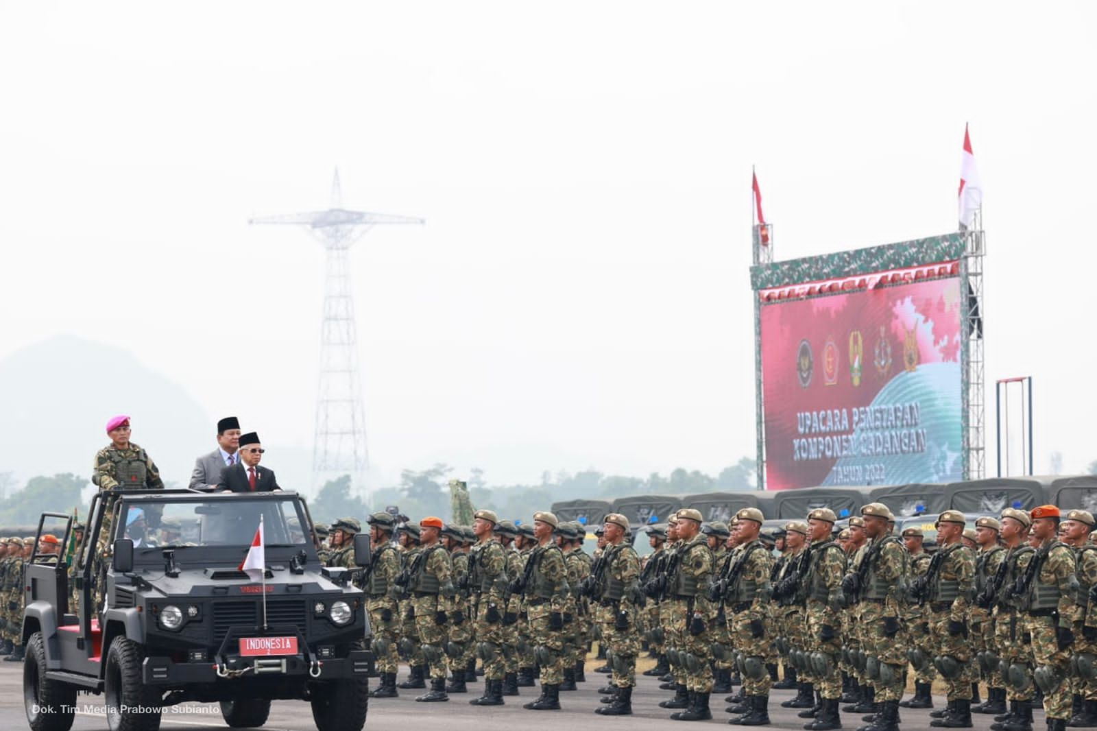 Wapres K.H Ma'ruf Amin pimpin upacara Komponen Cadangan (Komcad) 2022 (Foto:Tim Prabowo /SinPo.id)