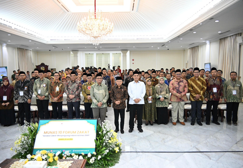 Wapres RI KH. Ma'ruf Amin meresmikan acara Forum Organisasi Zakat Munas ke-10 (Ashar/SinPo.id)