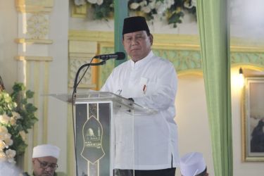 Prabowo saat berpidato di acara Haul Habib Munzir (Sinpo.id/Ashar)